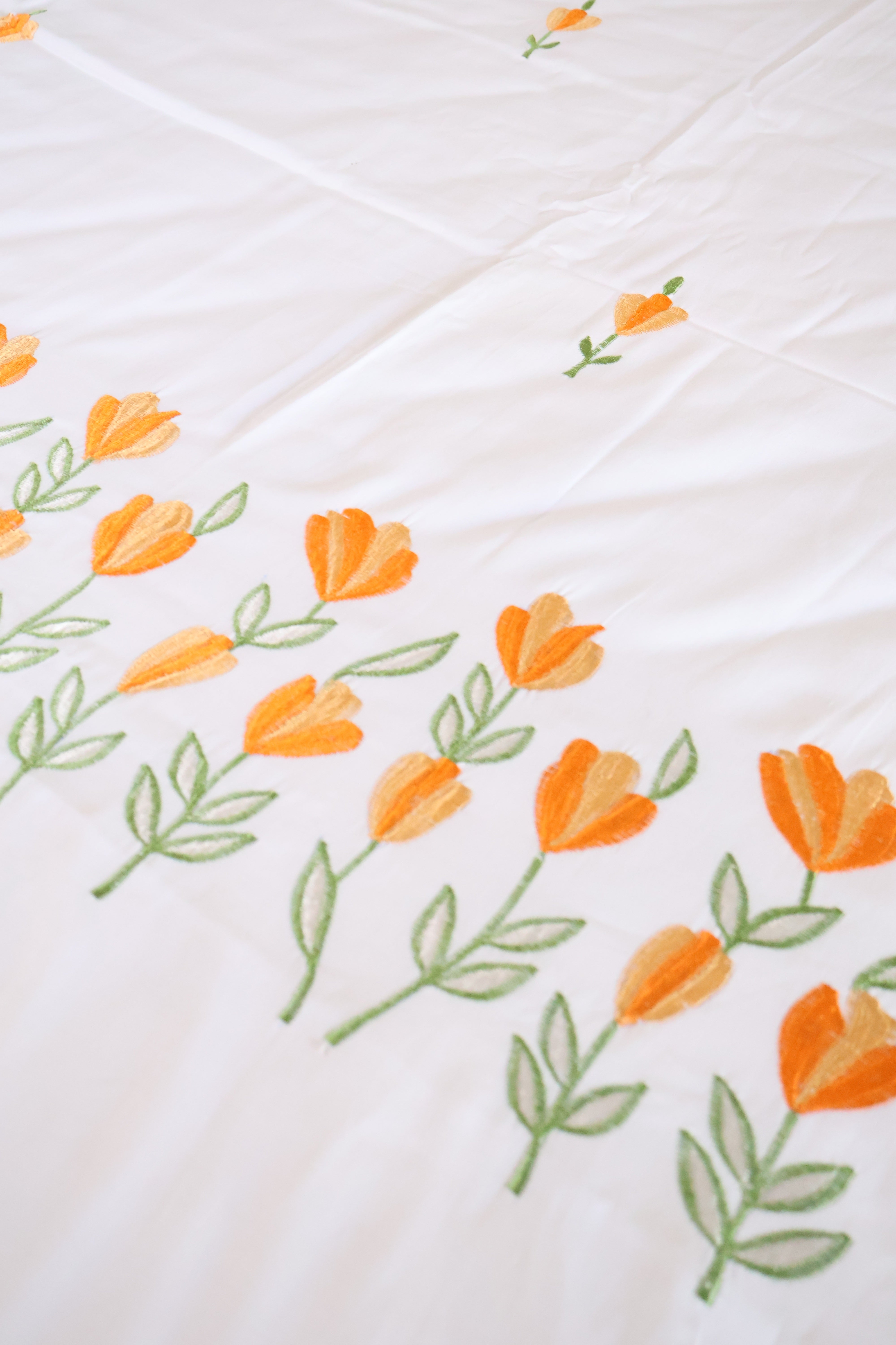 King Size Premium Machine Embroidery Bedsheet Set with 2 Pillow Covers (108x108)