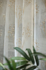 Curtains -Premium embroidered sheer curtain off white base