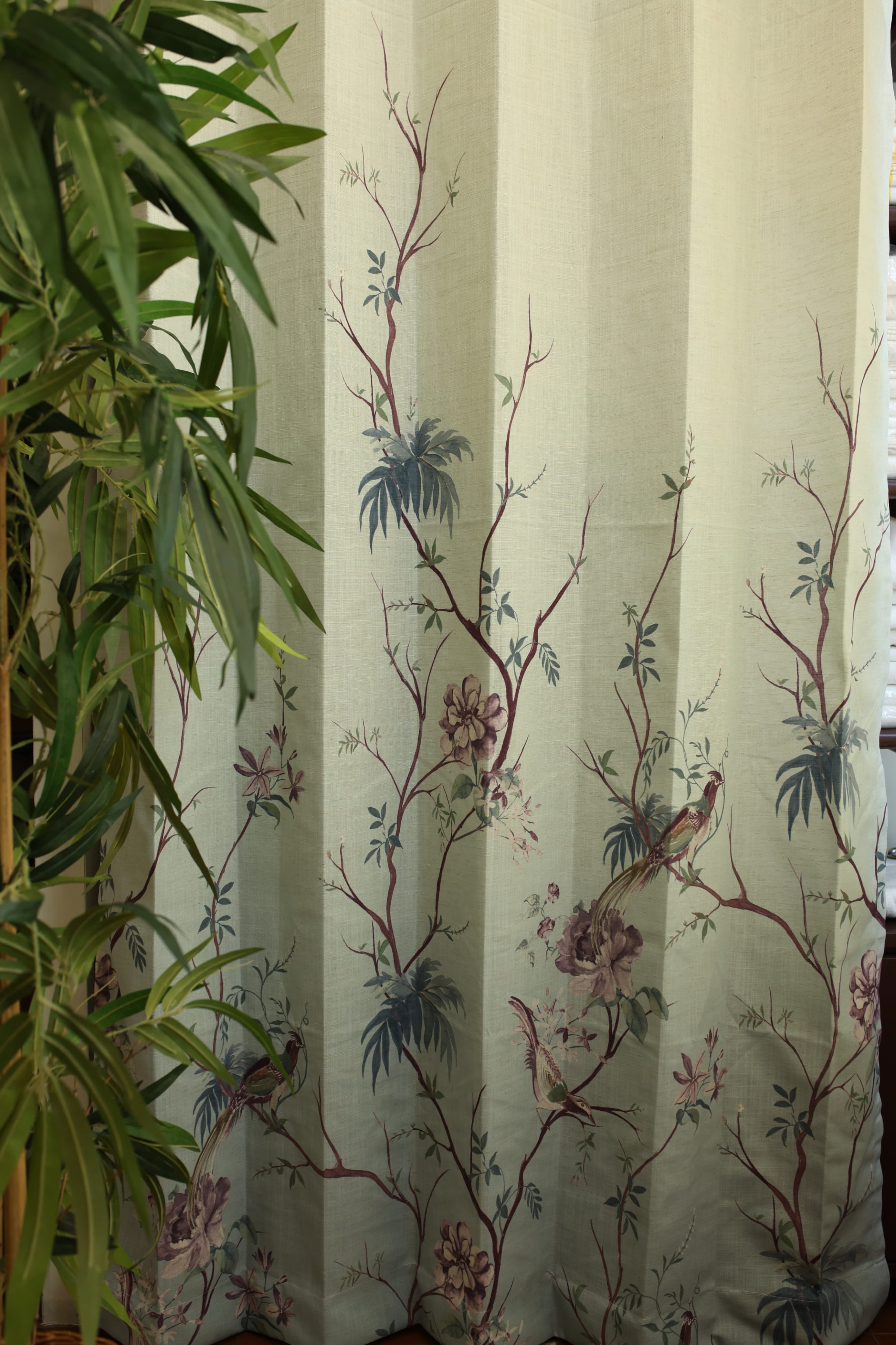 Curtains:English floral printed curtains(sheer and opaque)