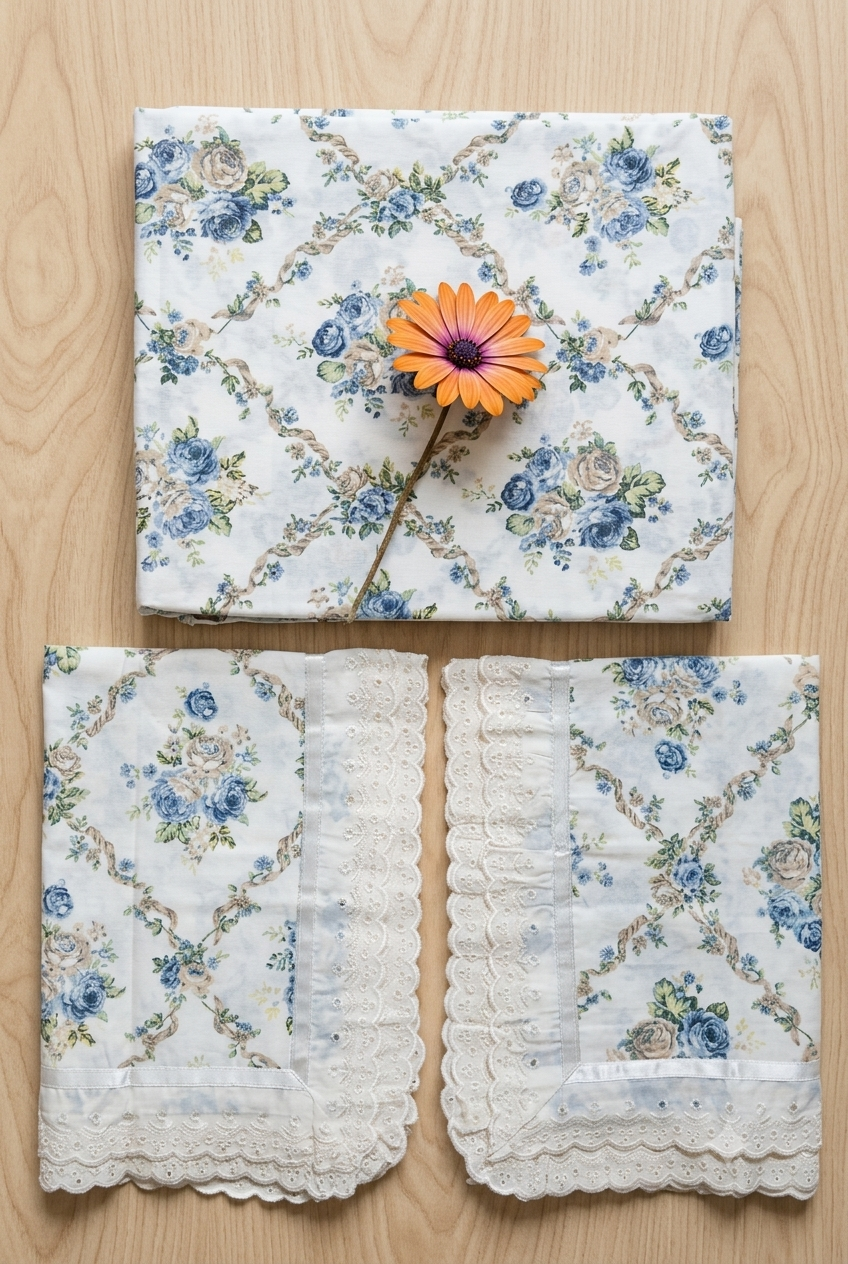 Bedsheets - King anokhi print lace bedsheets