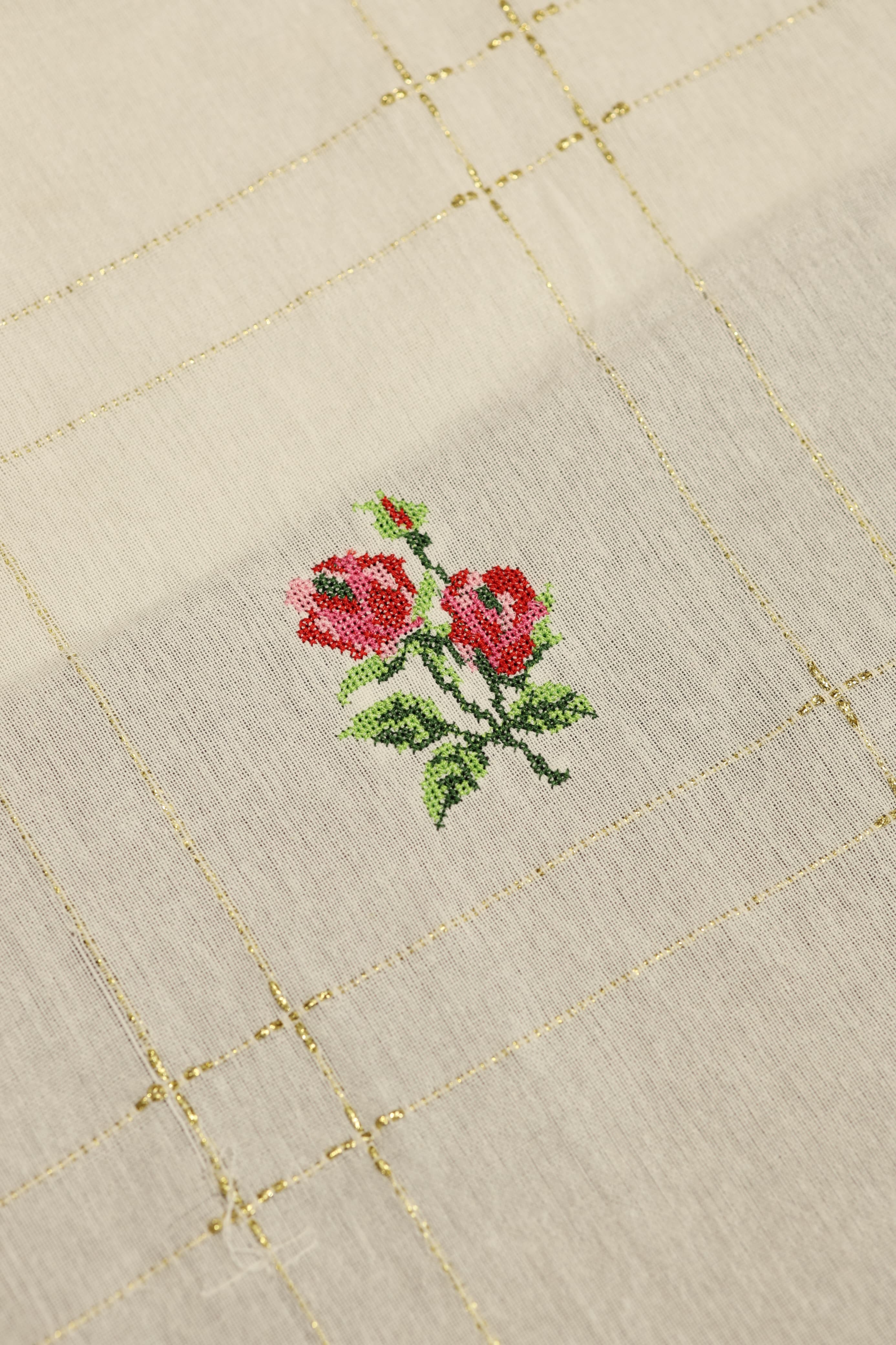 Table Cloth Cross Stitch embroidery - Onam