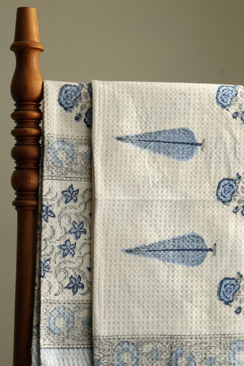 Towels - Waffle Handblock print Towel Set