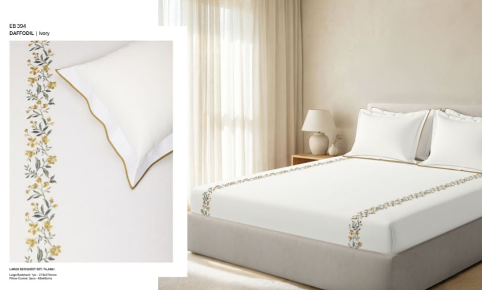 Bedsheets - King Premium machine embroidery bedsheets Sansaar : Saembro (Ench)