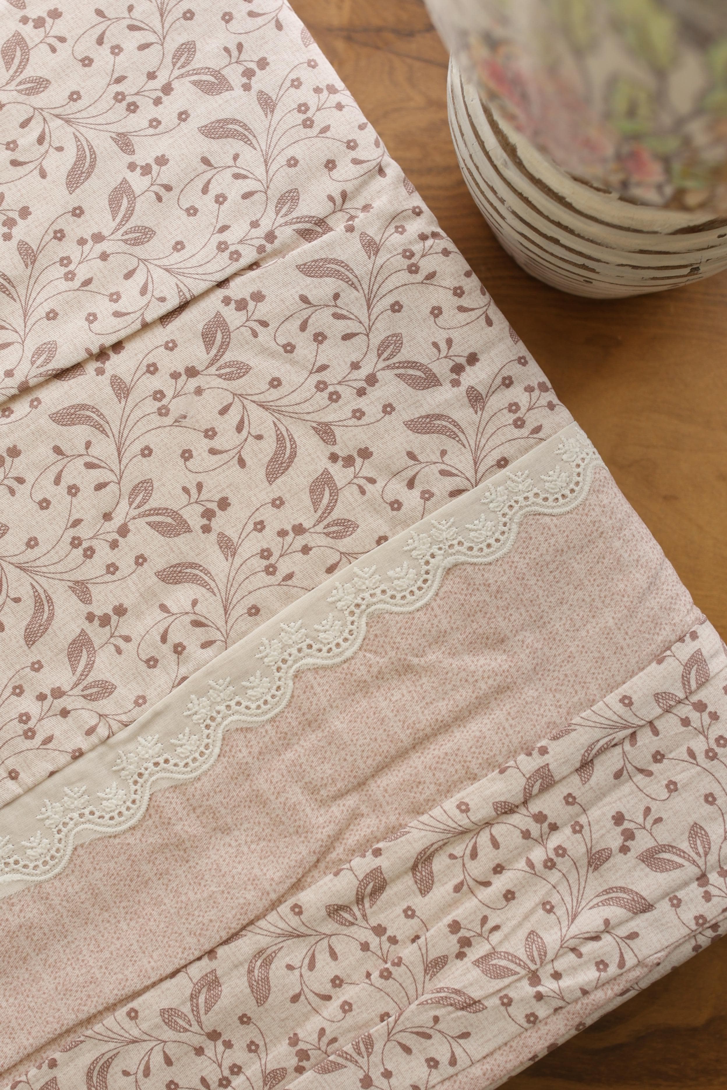 Bedsheets - Premium King cotton lace bedsheets majestic