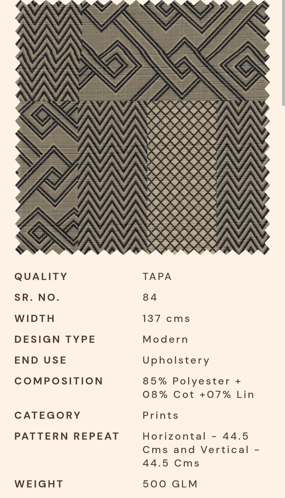 Upholstery fabrics -Tapa