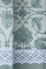 Premium Sage Green Embroidery Opaque Curtain busan