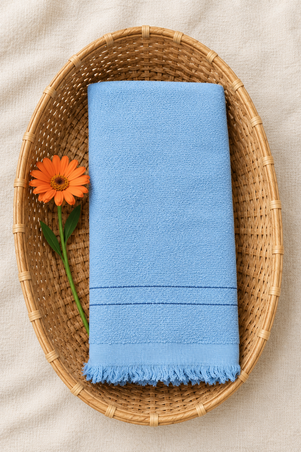Bath towel(thorthu) 23*50 inches(blue)