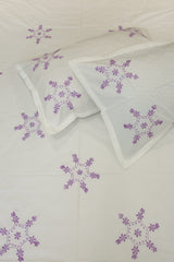 Premium Hand Embroidery Cotton King Size Bedsheet Set with 2 Pillow Covers HEK