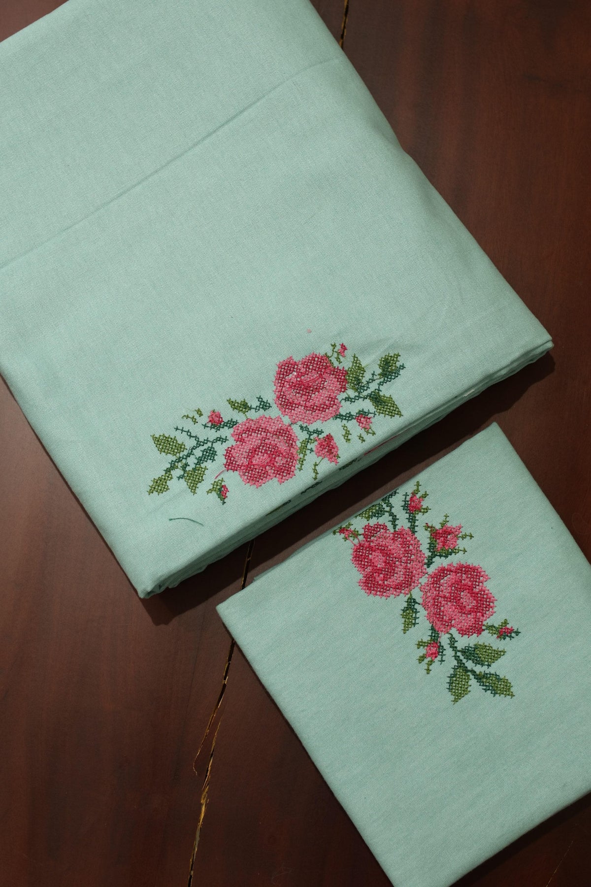 Bedsheets - Single Cross stitch embroidery bedsheets