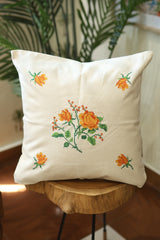 Cushion covers:Cross stitch embroidered 16*16 inches offwhite shade