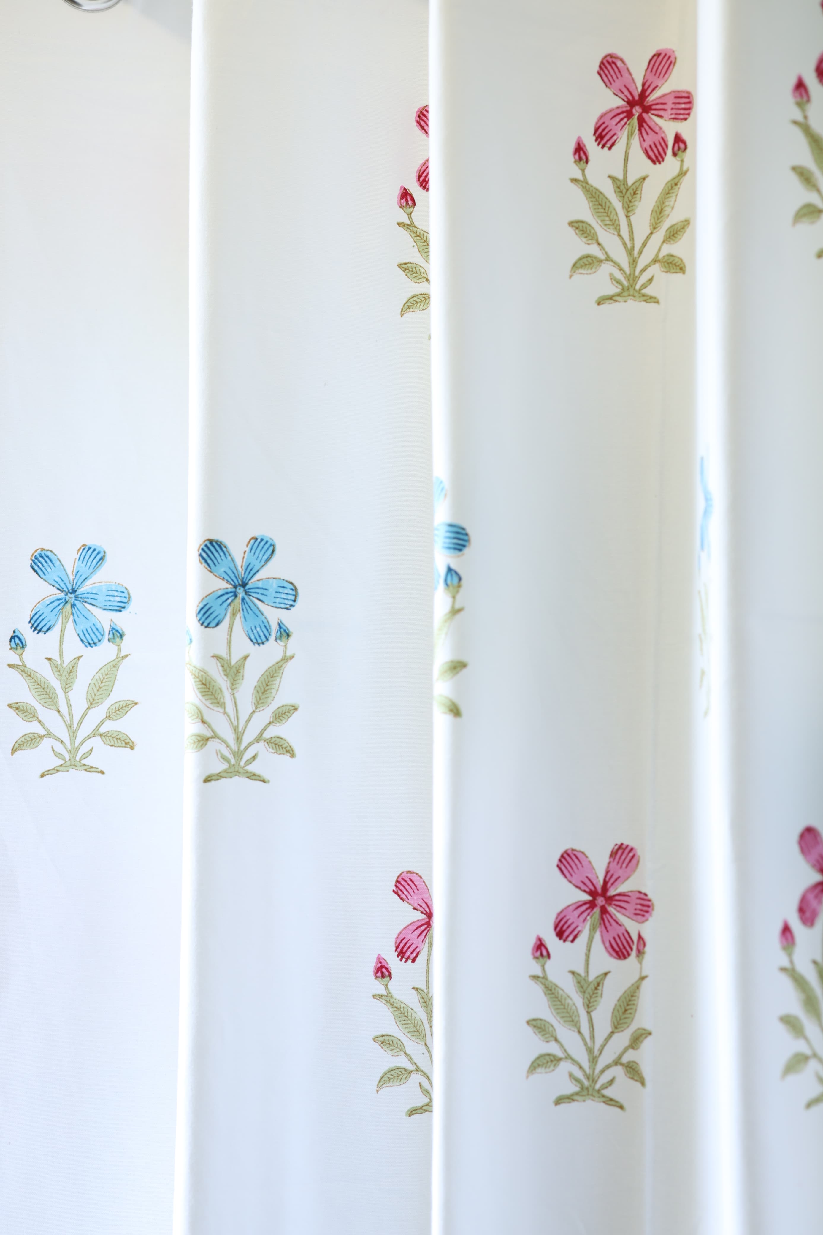 Curtains - Handblock printed curtains white base