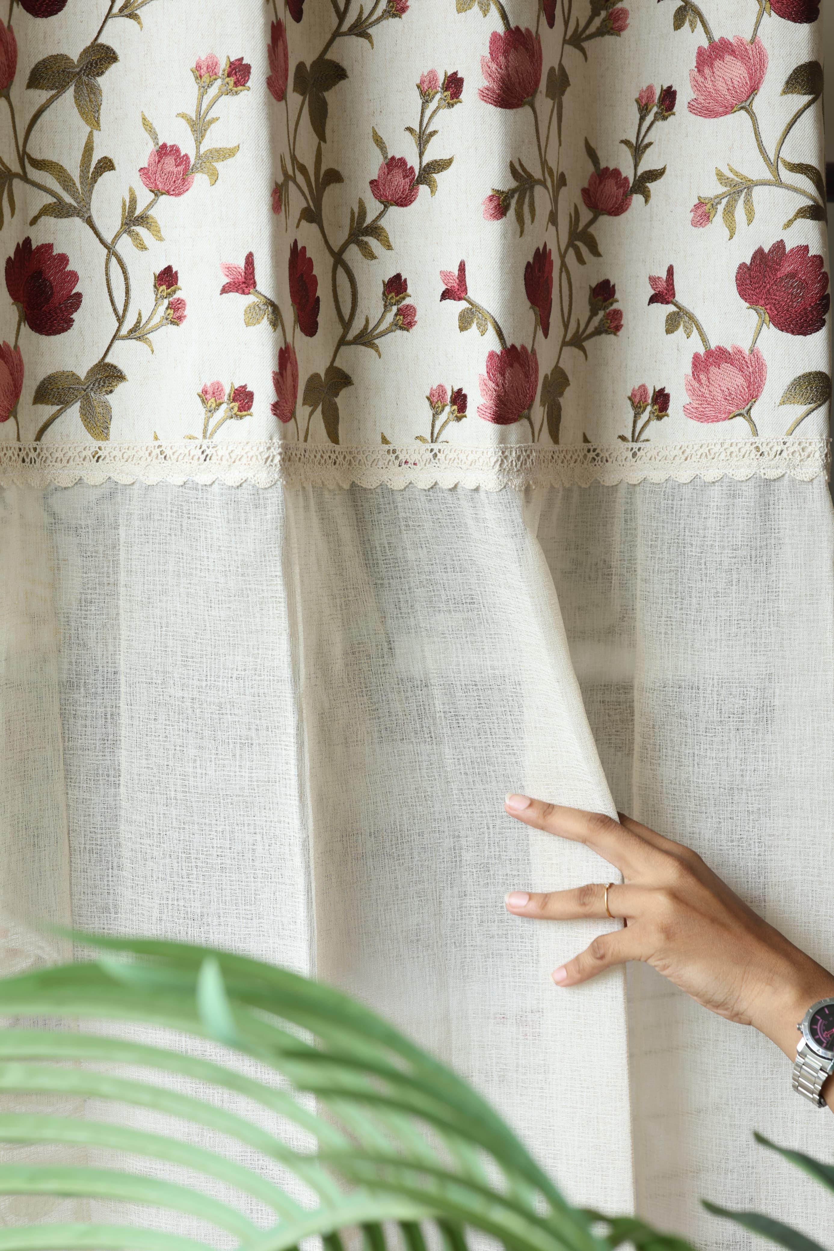 Premium Embroidery Sheer Curtain - Busan