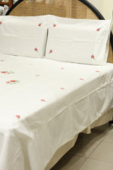 Bedsheets - Queen  premium cross stitch embroidery bedsheets