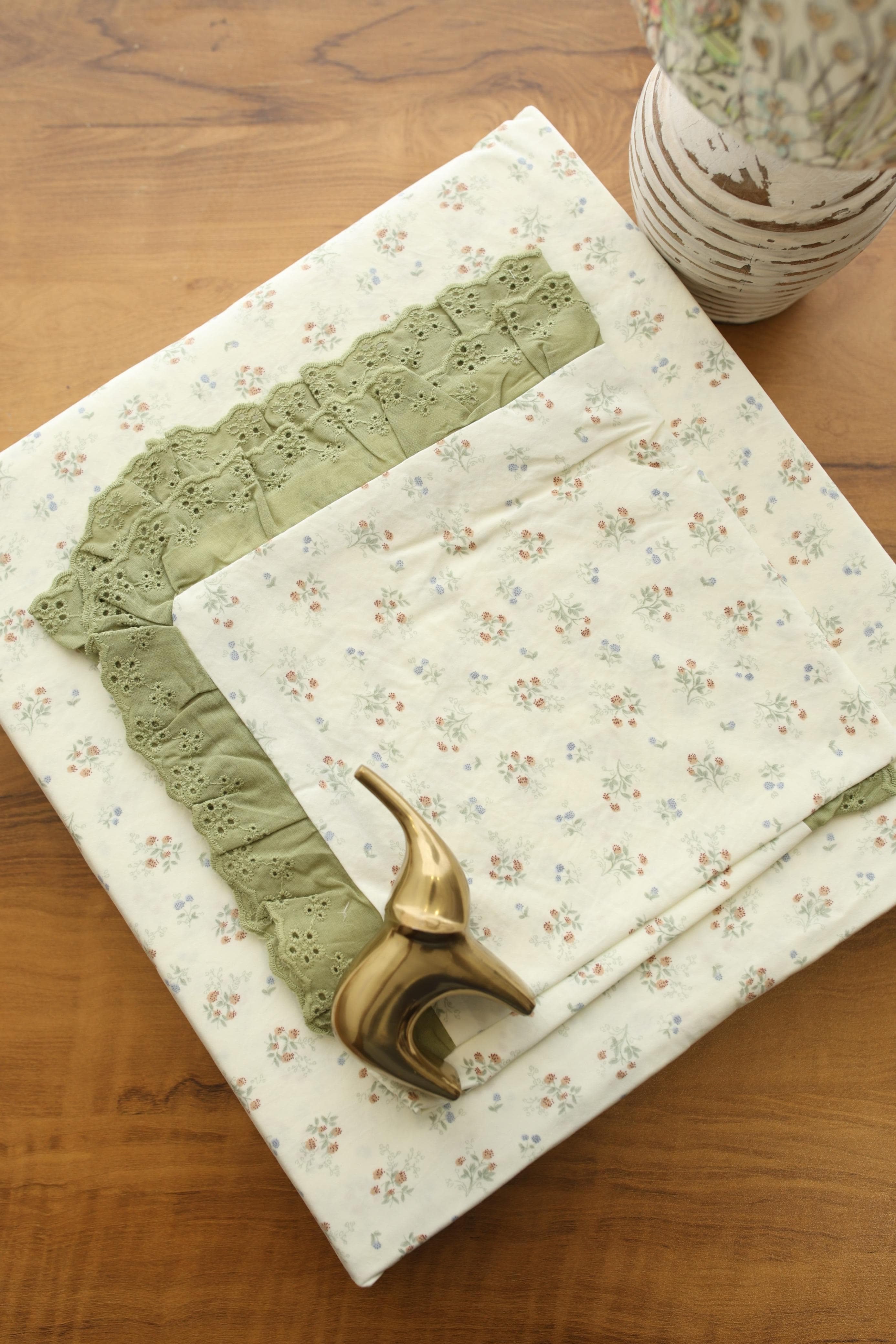 Bedsheets - Premium King soft cotton lace bedsheets majestic