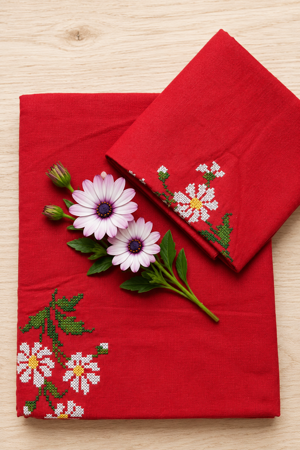 Bedsheets - Single Cross stitch embroidery bedsheets