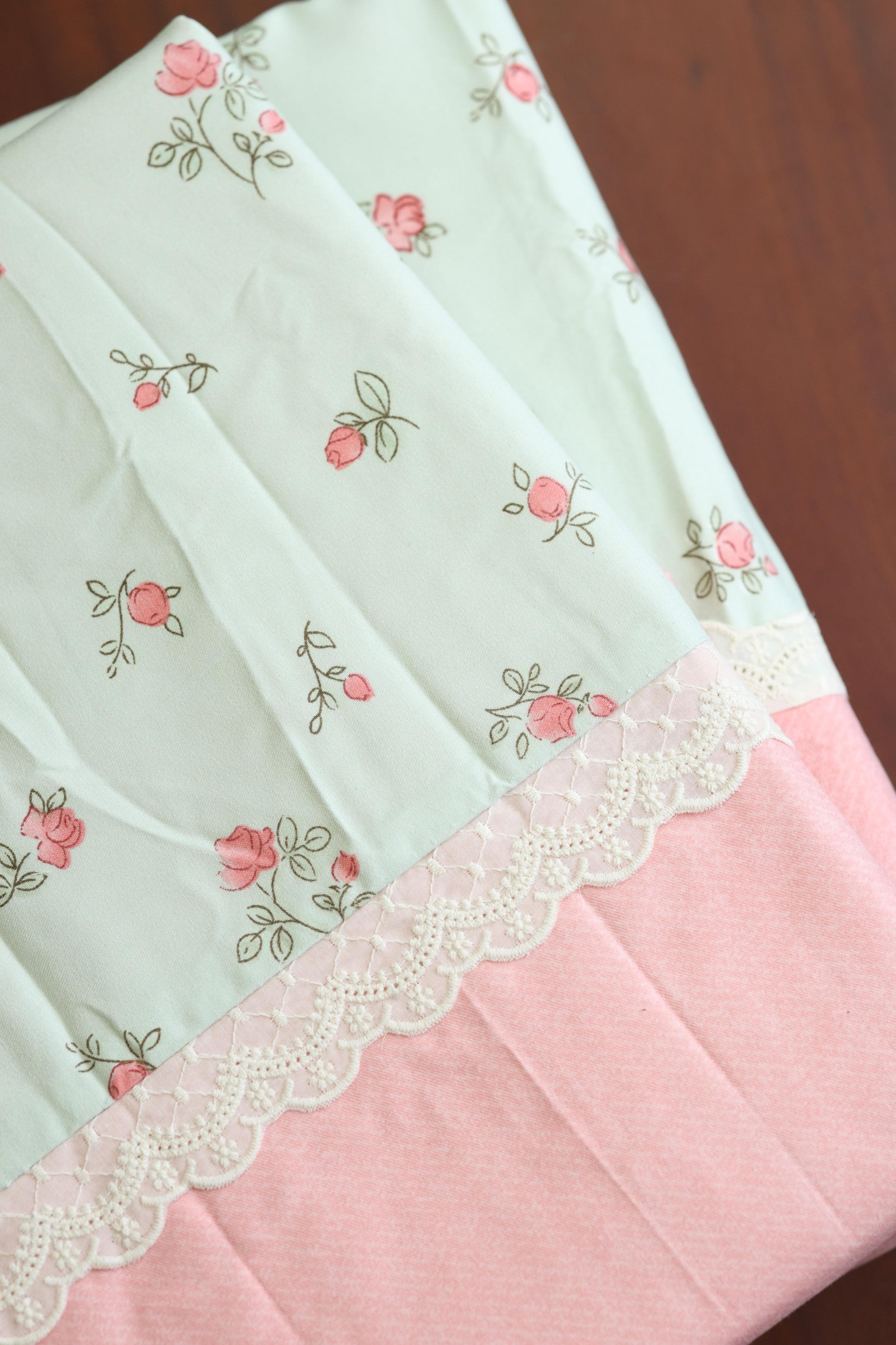 Bedsheets - Premium King soft cotton floral designer lace bedsheets Ruffles