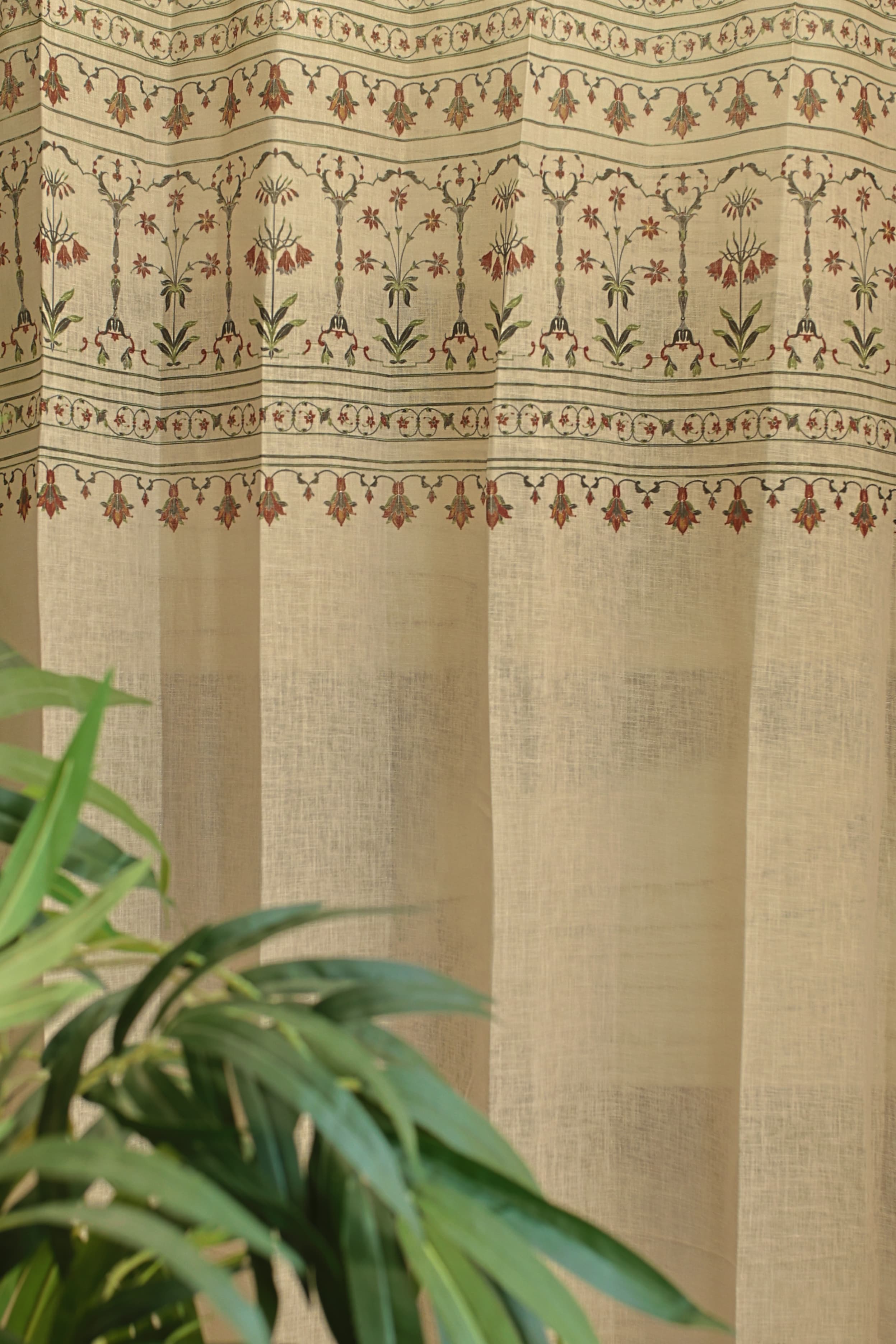 Curtains:Handblock printed curtains(sheer and opaque)