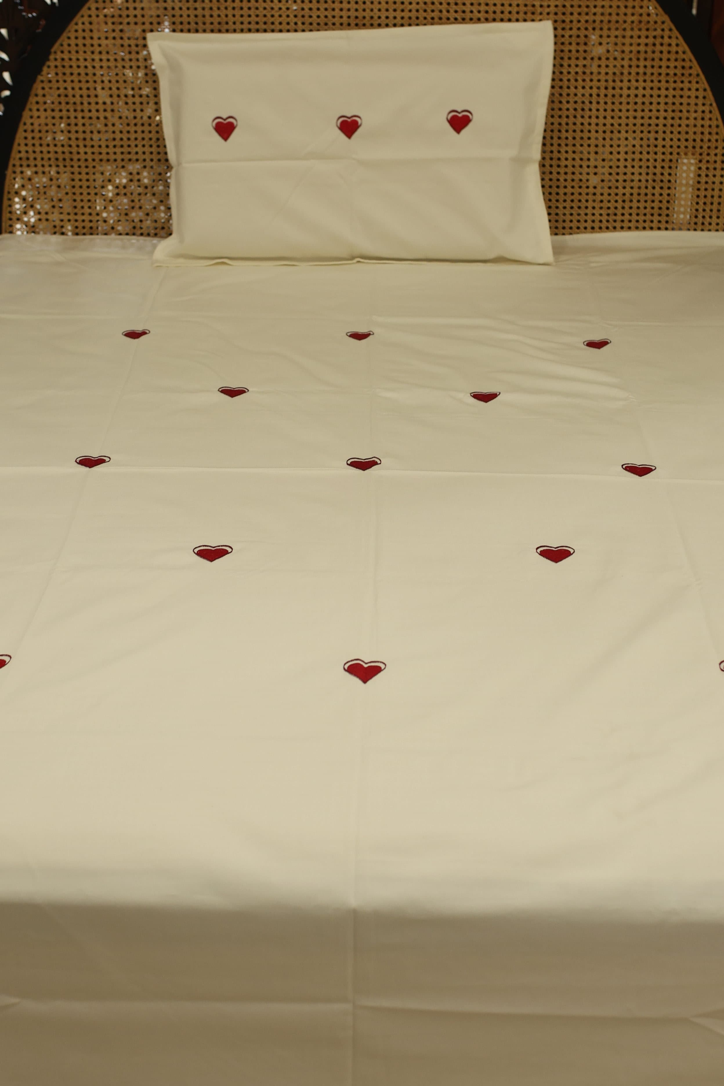 Bedsheets - single premium machine embroidery White  bedsheets