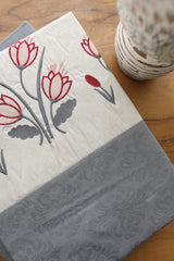 Elegant Floral Embroidery King Bedsheet Set Caspian