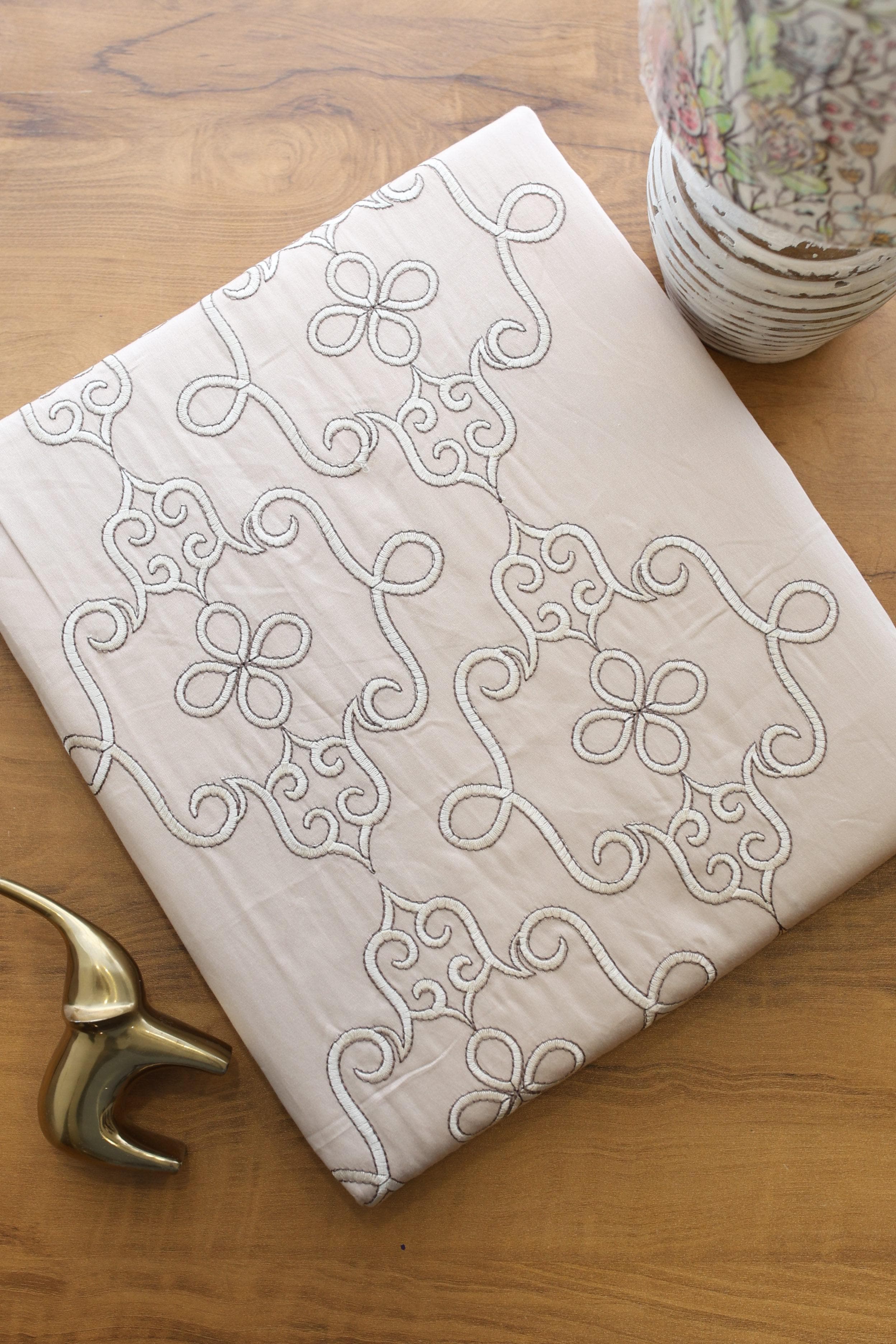 Bedsheets - Premium King Machine embroidery Soft cotton bedsheets