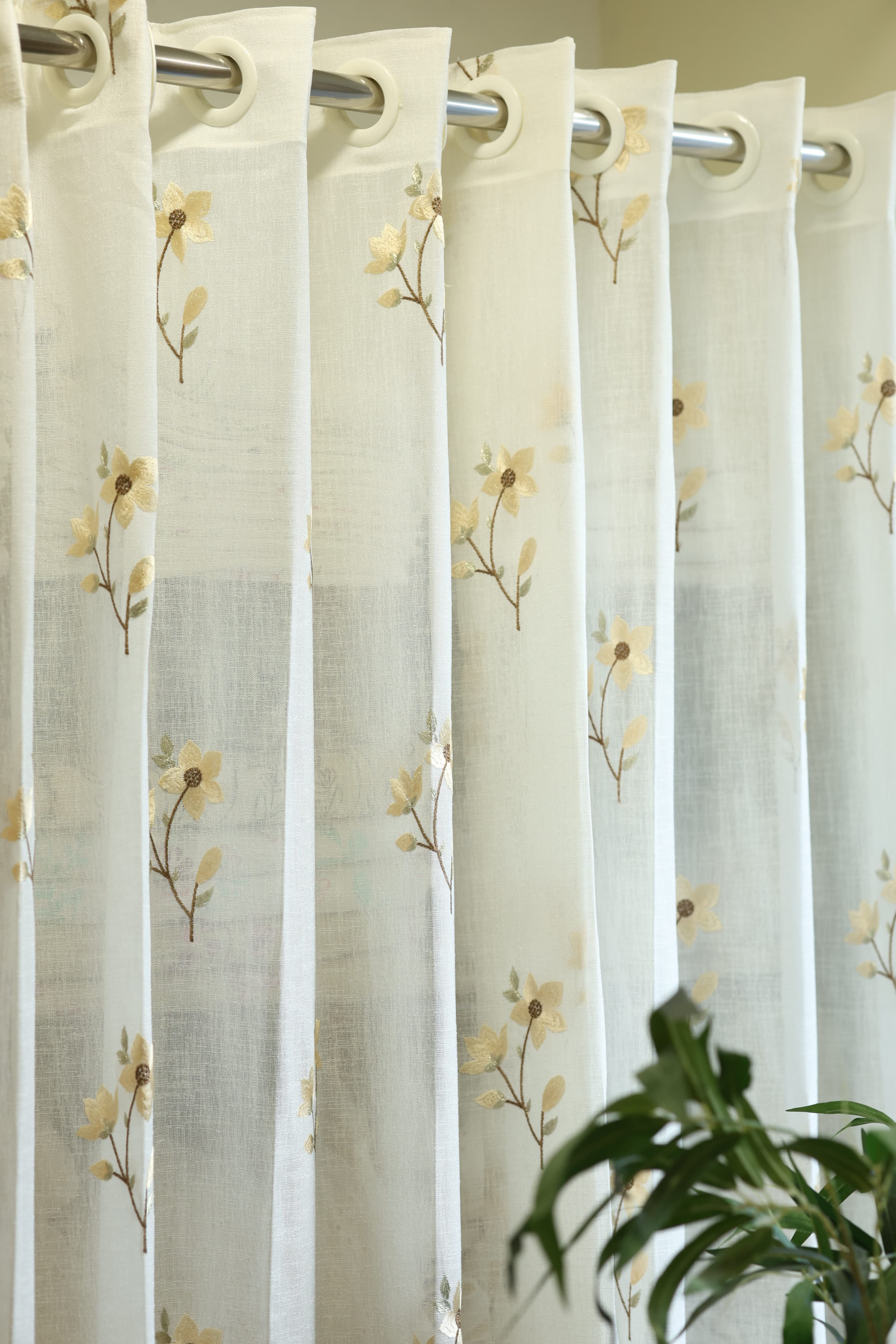 Marigold Embroidery Sheer Curtain