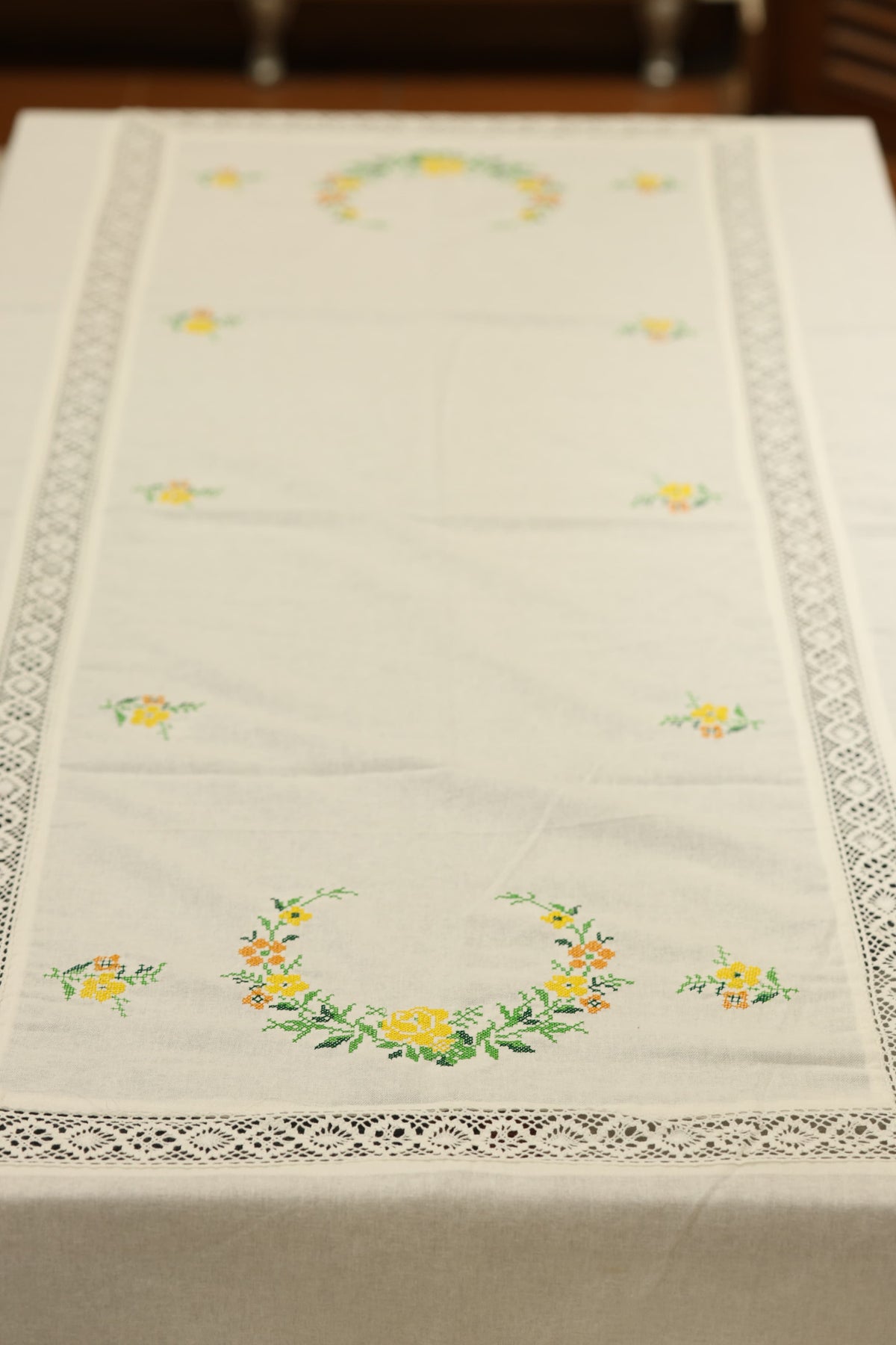 Table cloths - 8 seater cross stitch embroidery