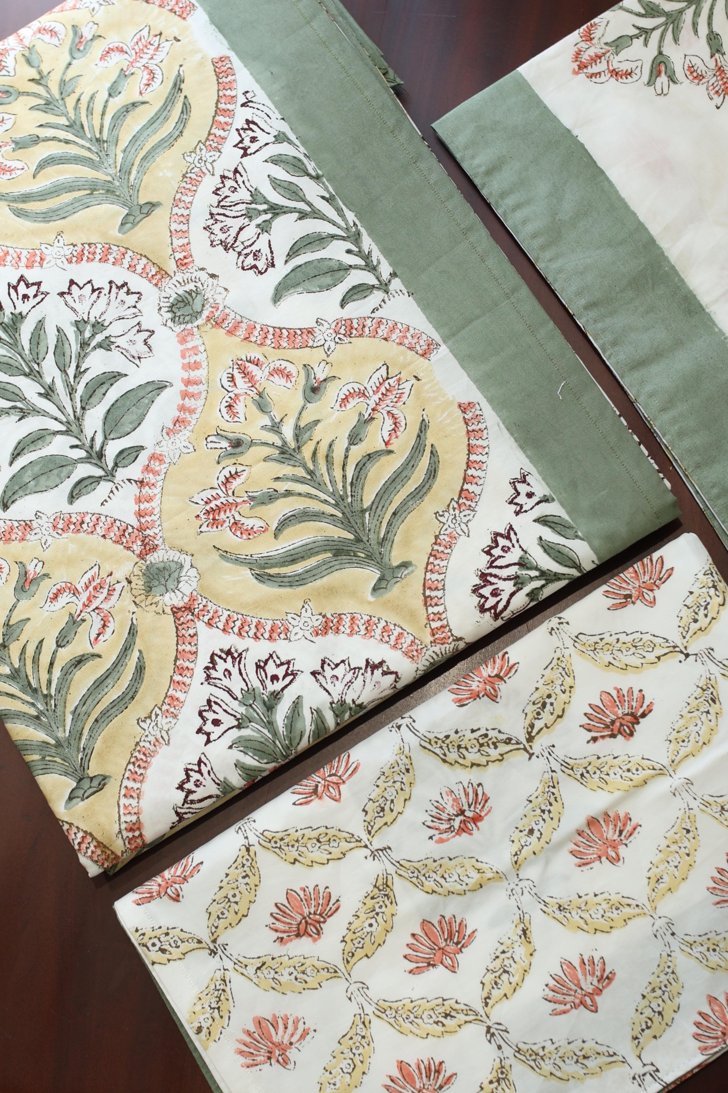 Bedsheets - King Percale cotton handblock print bedsheets