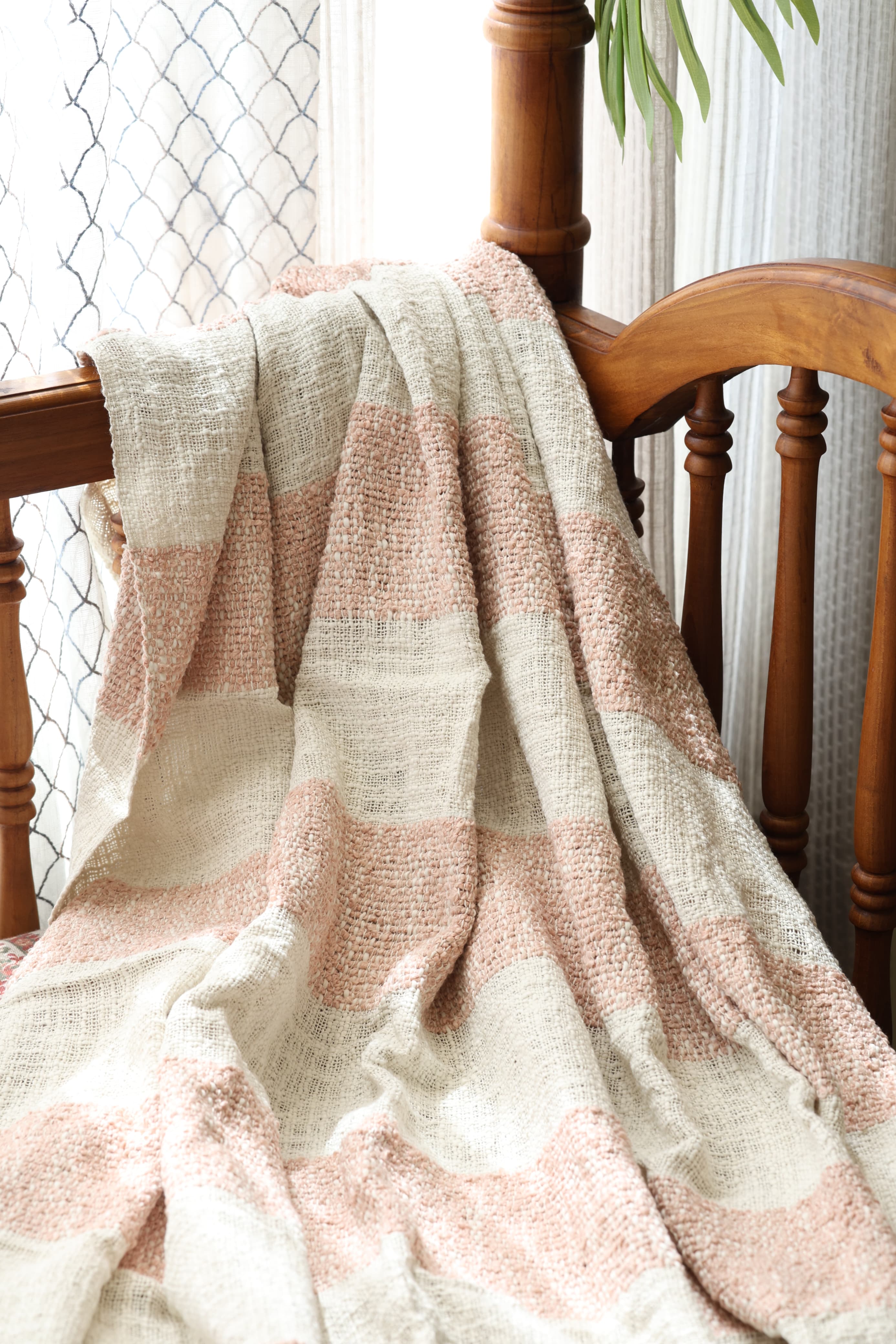 Textured Woven Cotton Sofa Throw