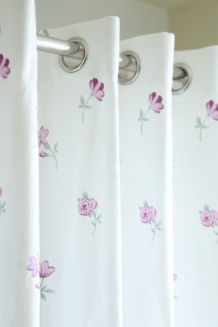 Curtains - Blush Garden Floral Opaque Curtain