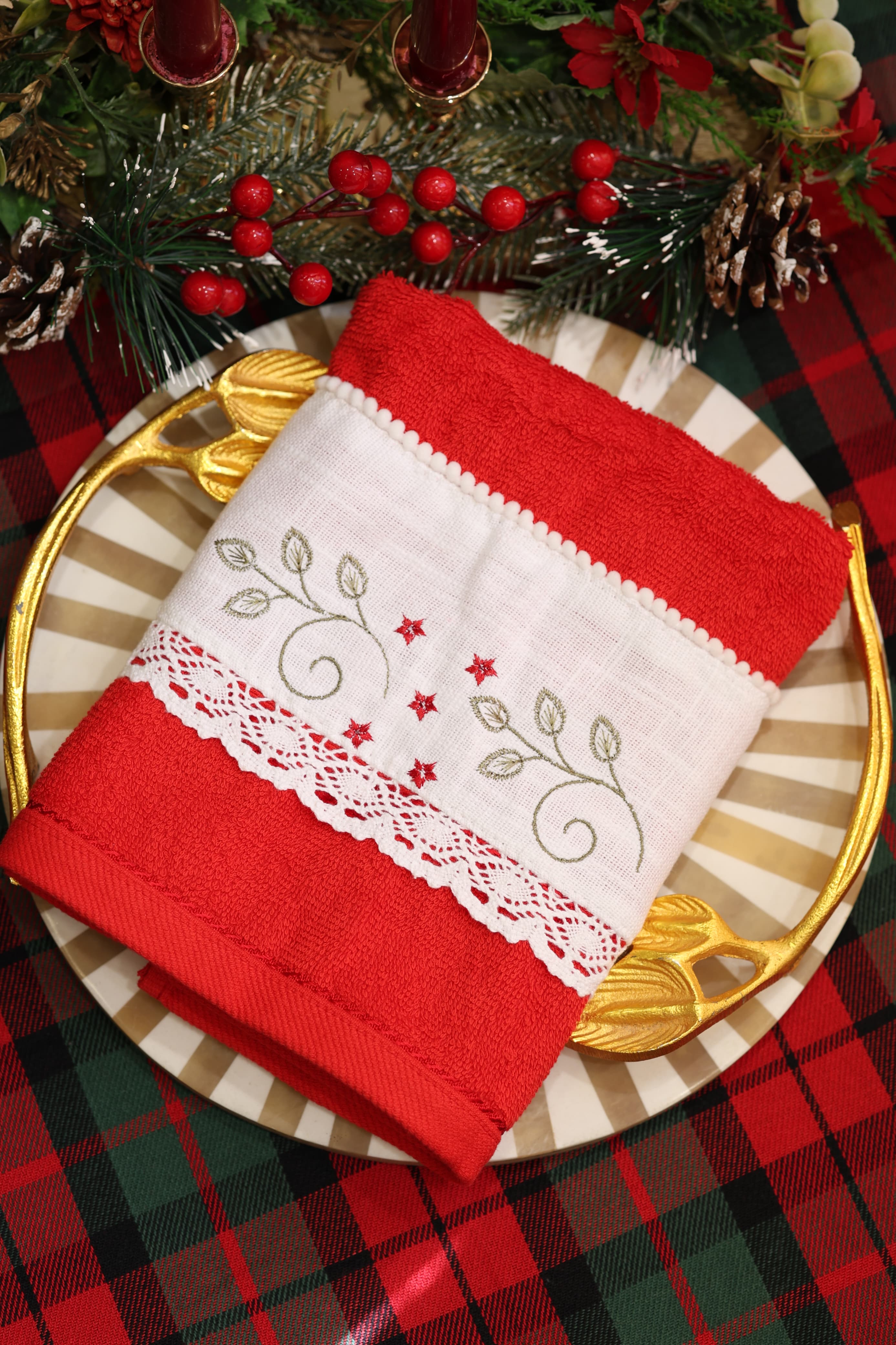 Towels : Embroidery Turkey towels Xmas edition