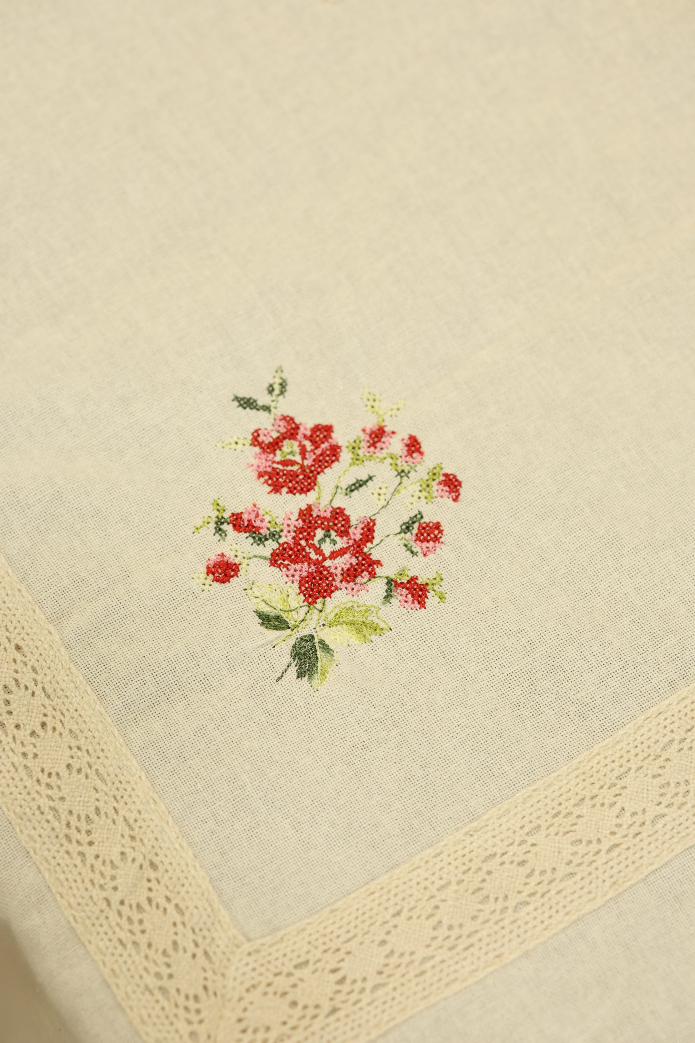 Table cloth - 6 seater cross stitch embroidery