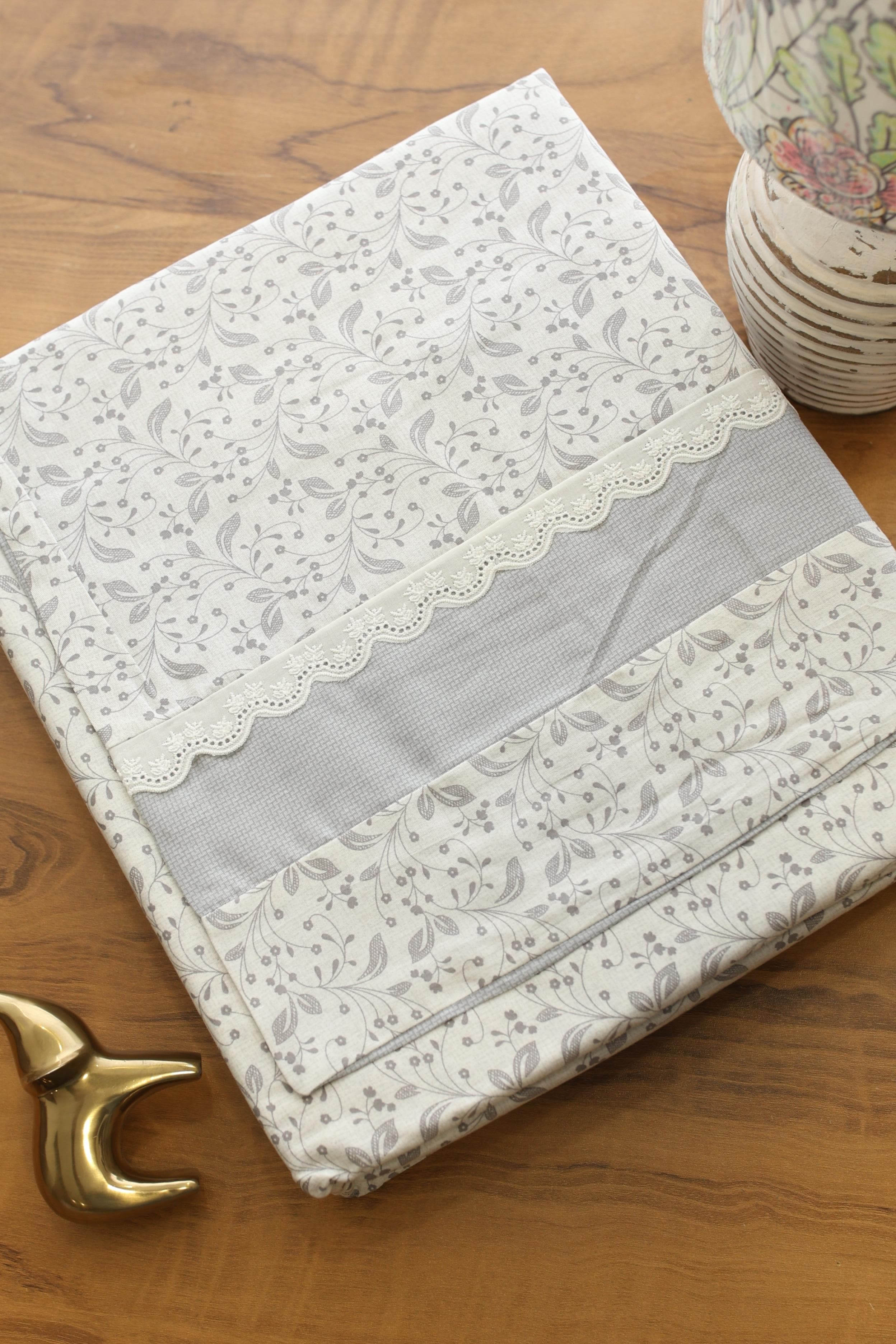 Bedsheets - Premium King cotton lace bedsheets majestic
