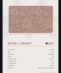 Upholstery fabrics -Ajrakh(Bagru)