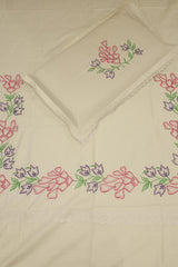 Bedsheets - single premium machine embroidery White bedsheets