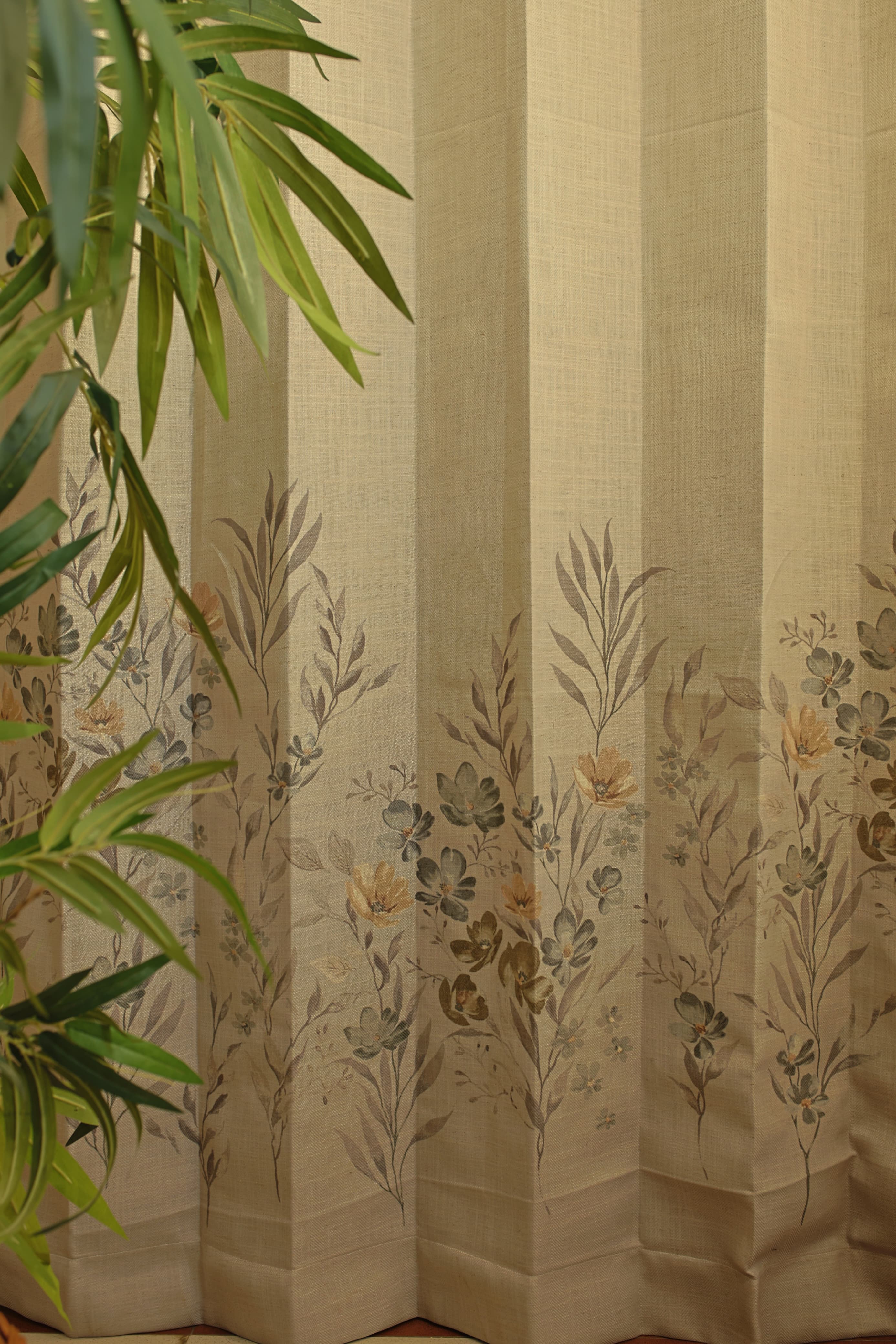 Curtains:English floral printed curtains(sheer and opaque)