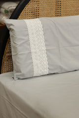 Premium Soft Cotton Lace Bedsheet Set – King Size