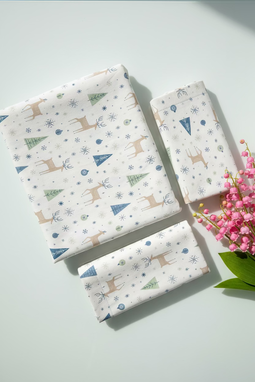 Vintana Queen Size Soft Cotton Flannel Bedsheet Set