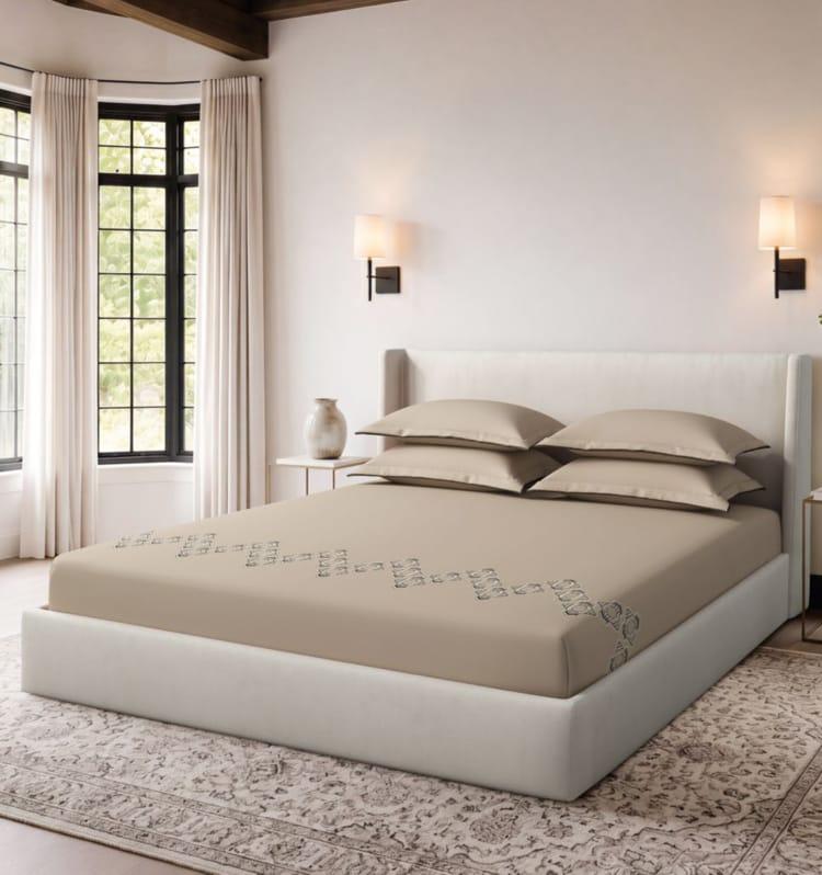 Bedsheets - King Premium machine embroidery bedsheets Sansaar : Saembro