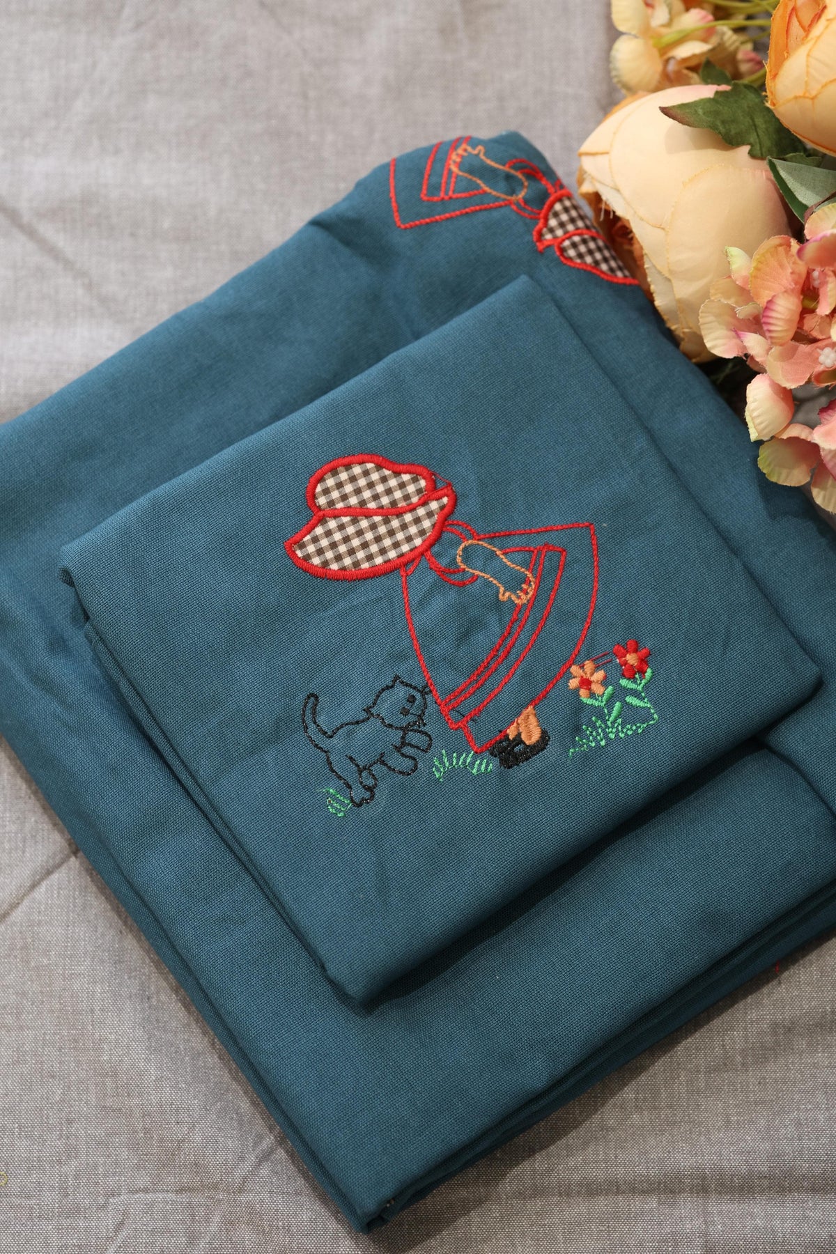 Bedsheets - Single Cross stitch embroidery bedsheets