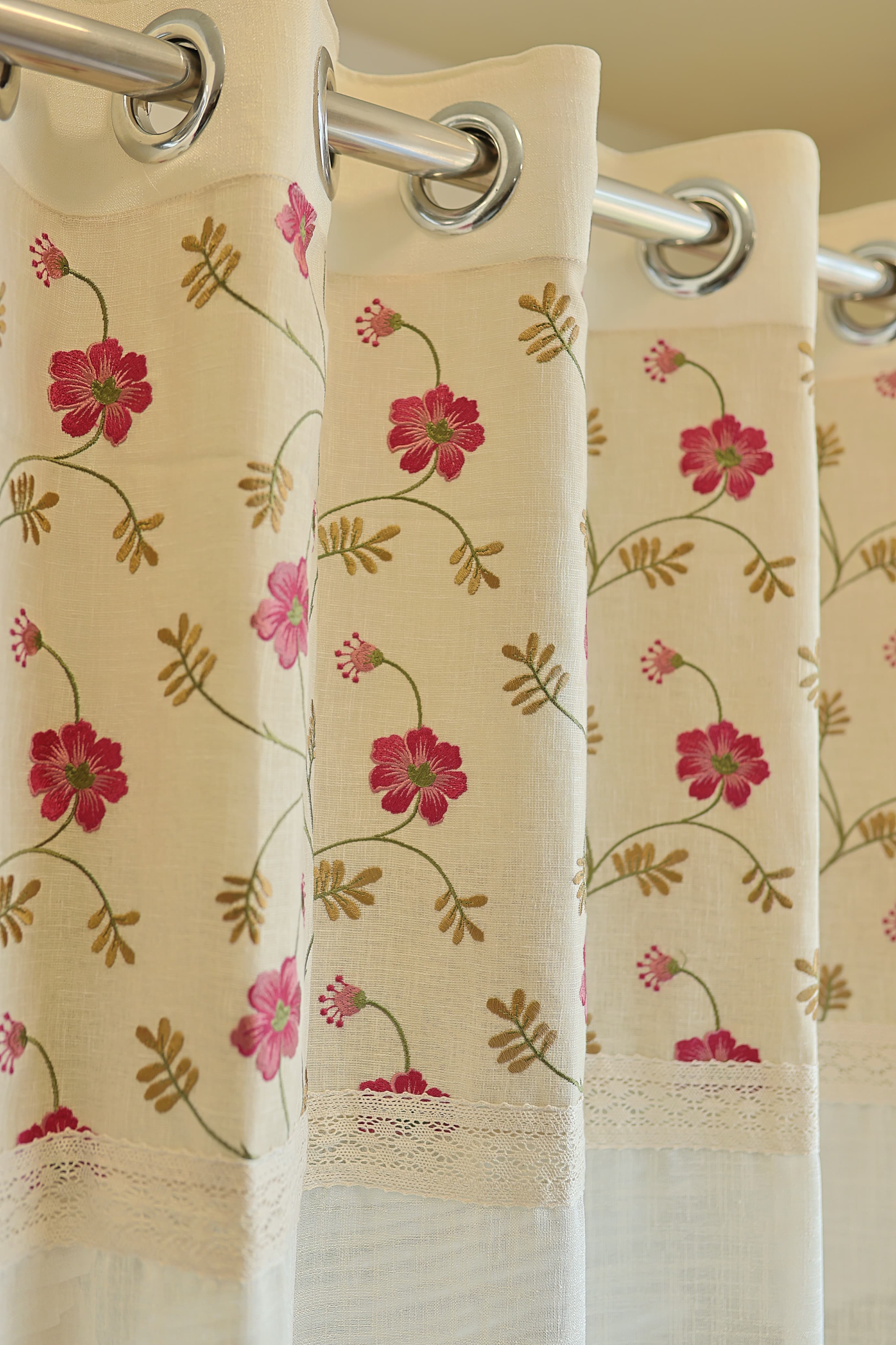 Curtains-Premium embroidered sheer curtains