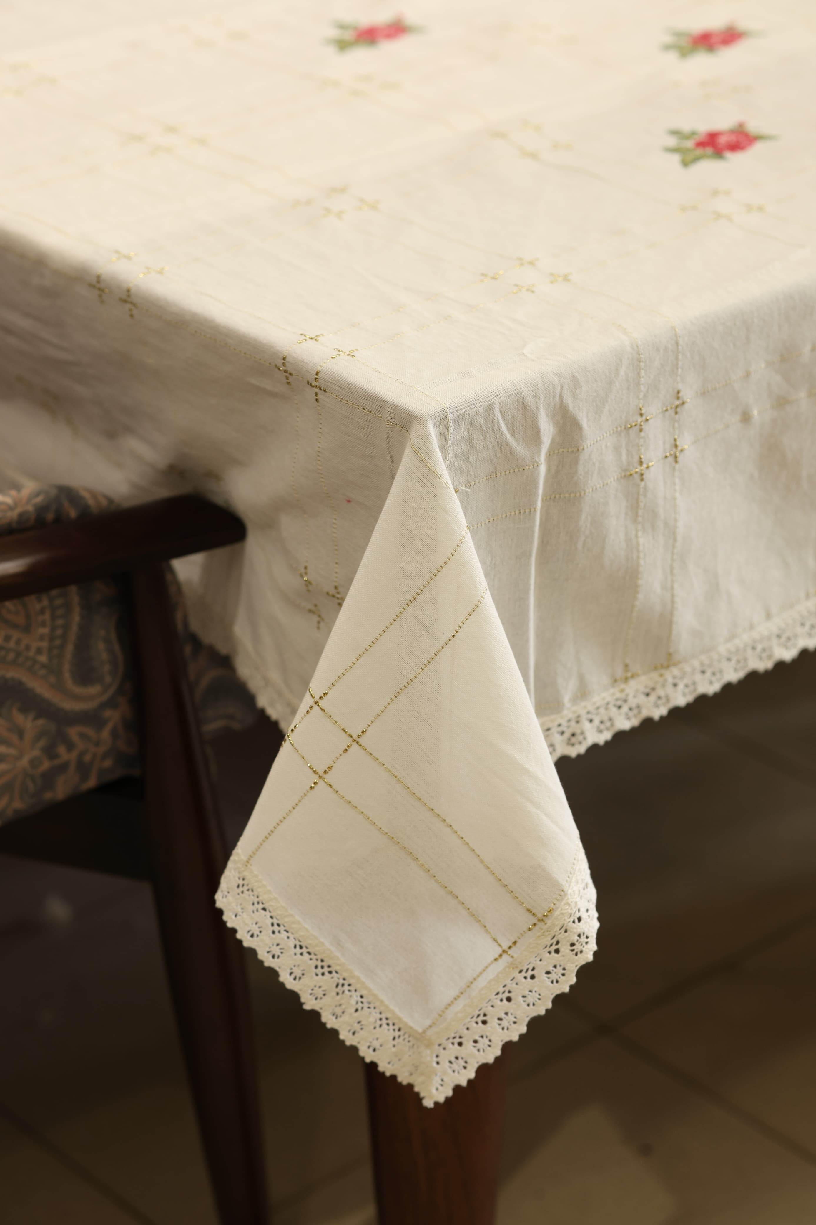 Table Cloth Cross Stitch embroidery - Onam