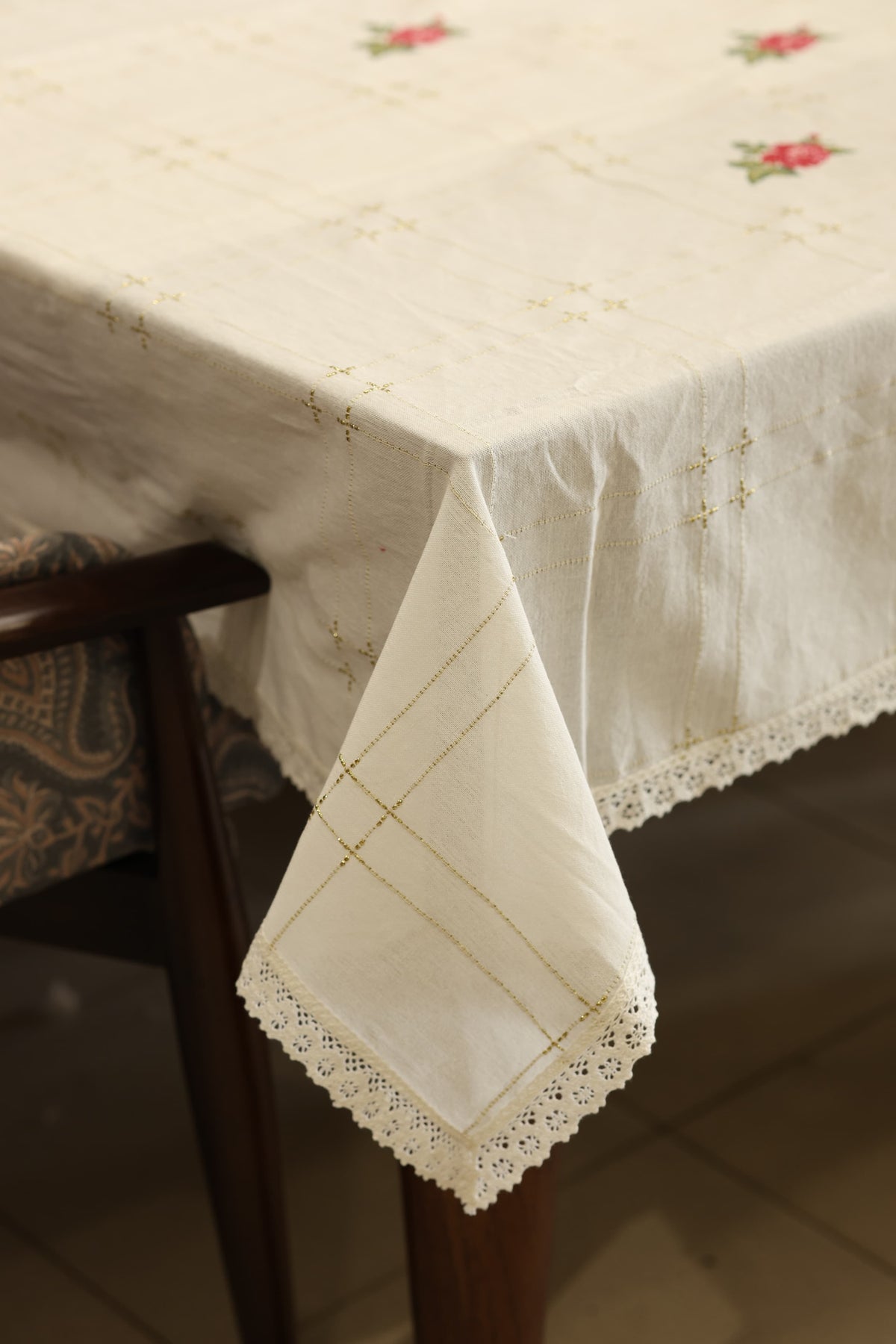 Table Cloth Cross Stitch embroidery - Onam