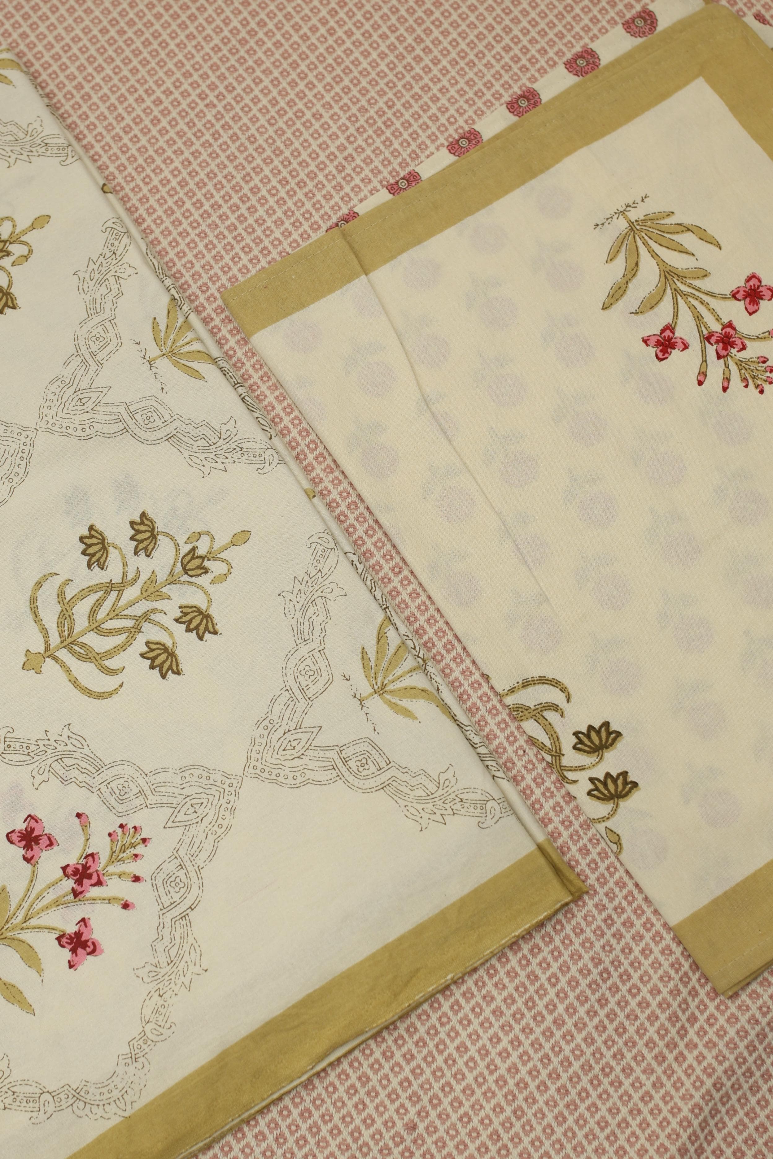 Bedsheets - Handblock print queen bedsheets Diwali sale