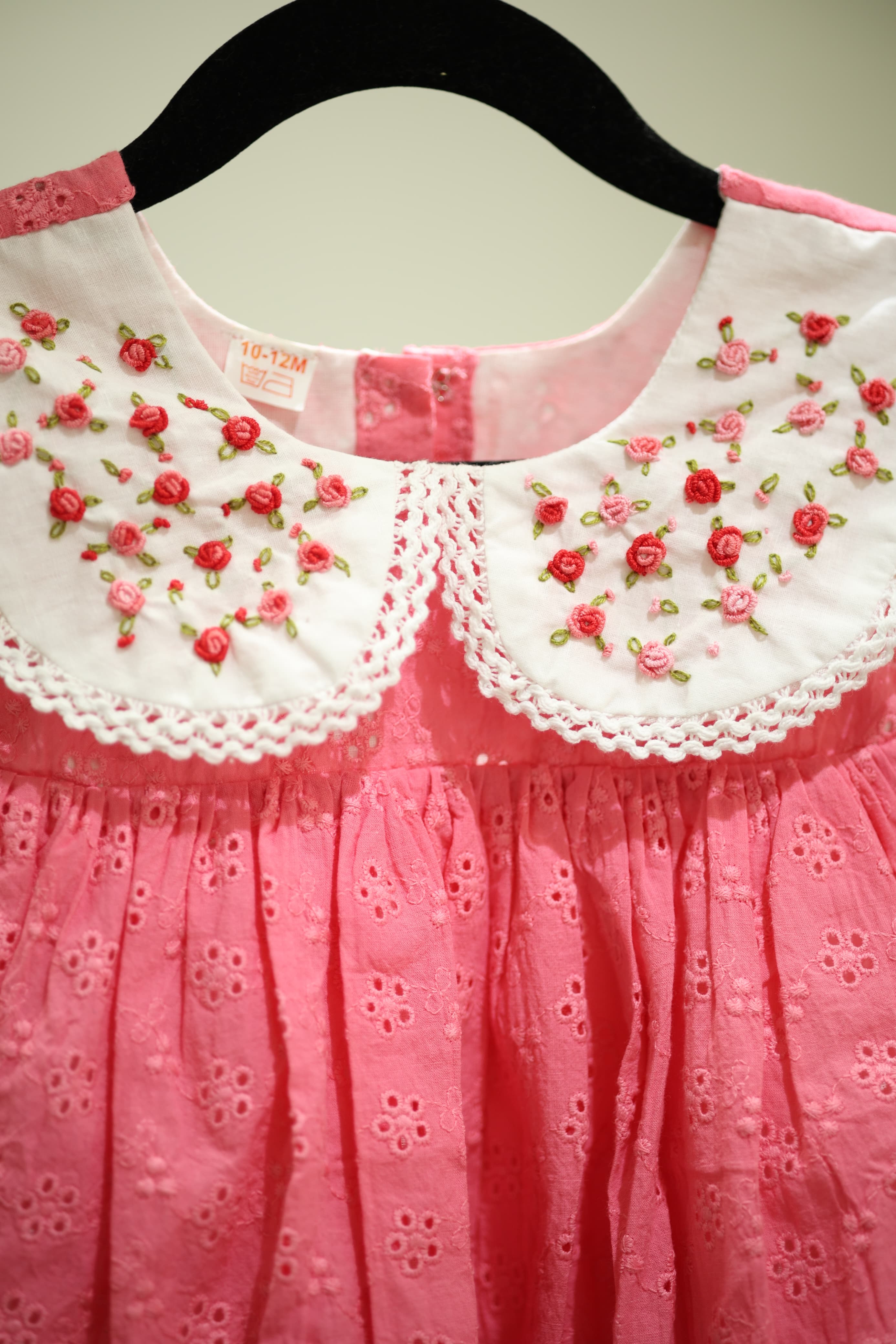 Kids dress - Hakoba with embroidery 10-12 months
