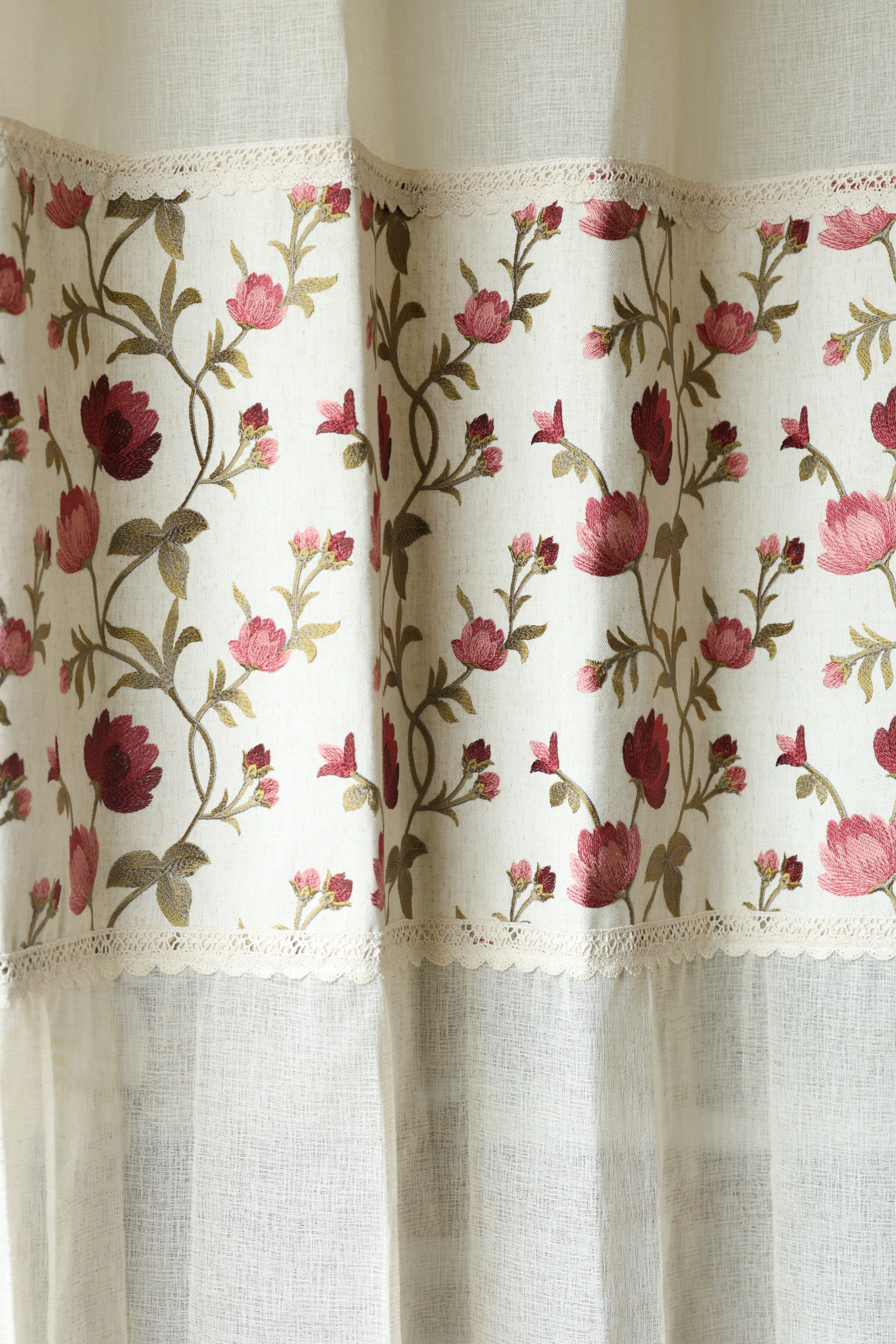 Premium Embroidery Sheer Curtain - Busan