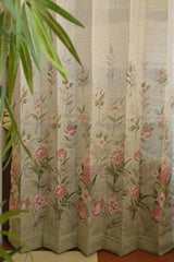 Curtains:English floral printed curtains(sheer and opaque)