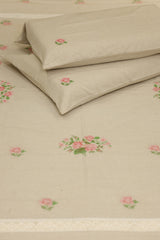 Premium Cross stitch Embroidery Cotton King Size Bedspread Set