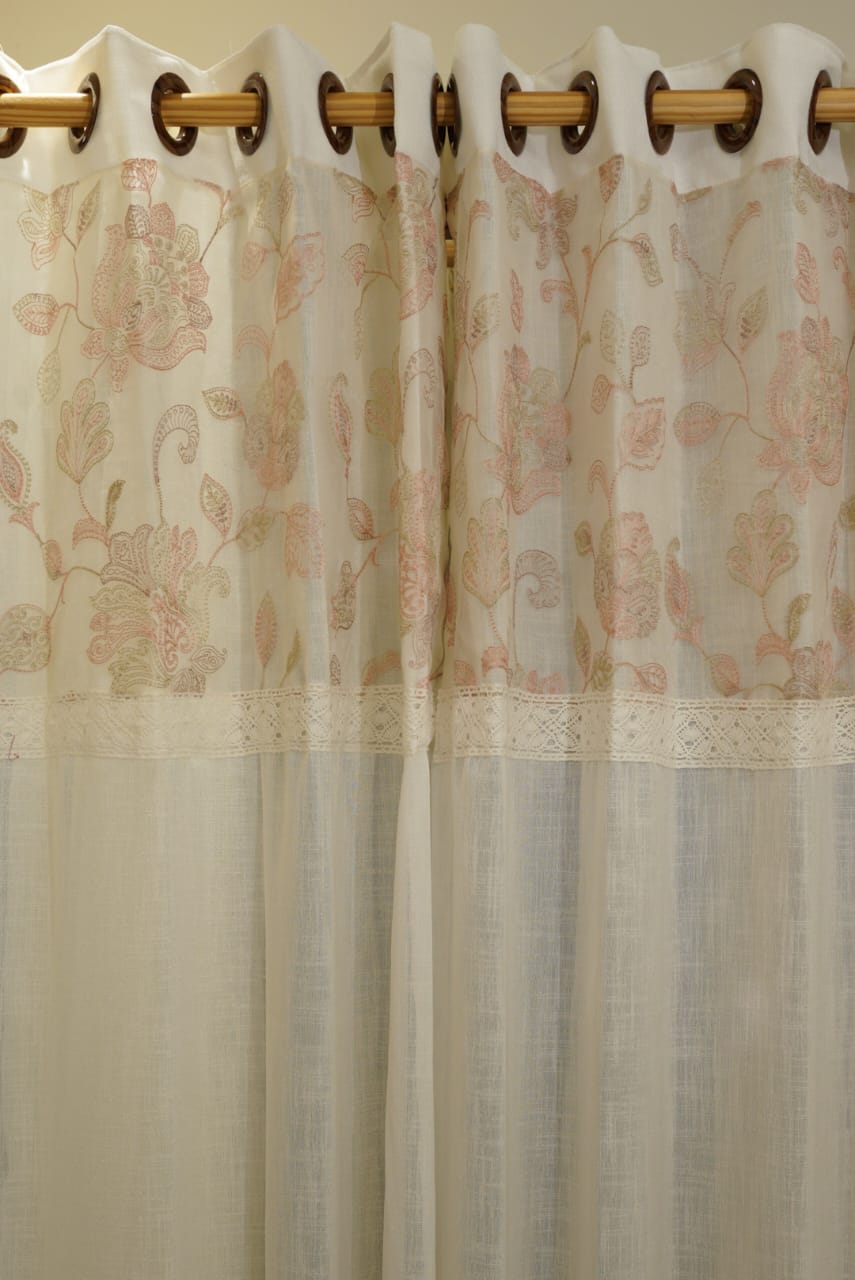 Curtains-Premium embroidery designer sheer curtains