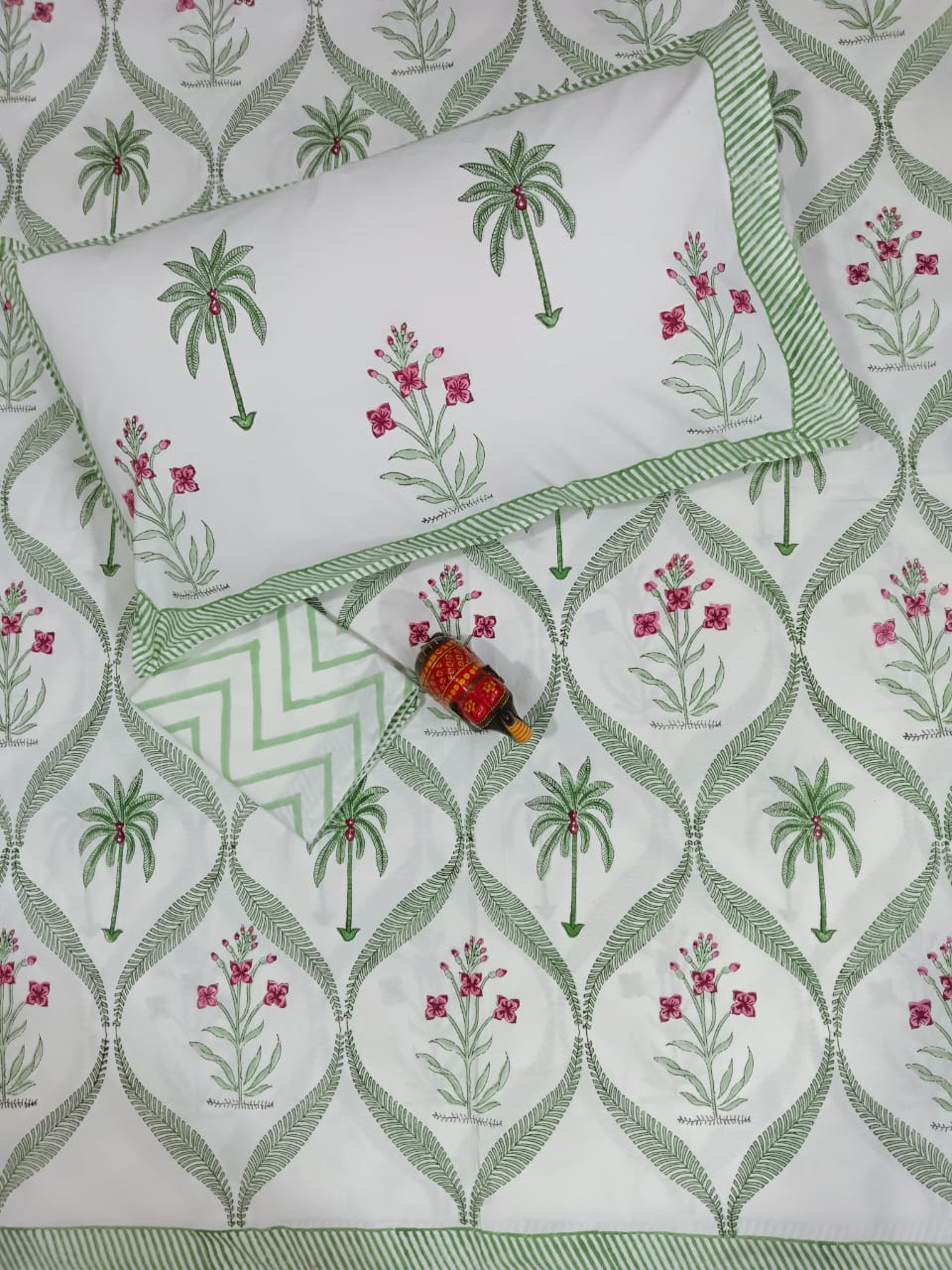Bedsheets - King Percale cotton handblock bedsheets