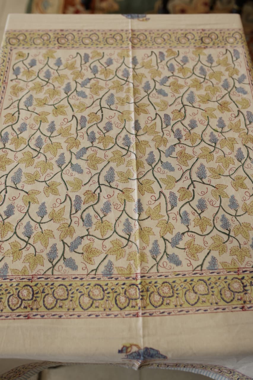 Table cloths - 8 seater Handblock printed canvas